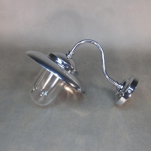 1 of 2 Art Deco wall lamp retro wall light patio lamp balcony light chrome-plated brass vintage glass bulb lamp suitable for indoor and outdoor use!