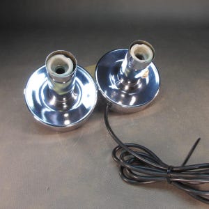 Original 1970s chrome table lamp, vintage double table lamp, mid-century lamp, made in Germany, all metal construction image 3