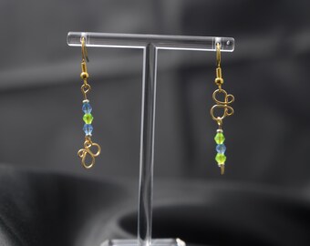 Handmade Butterfly Earrings with Colored Beads