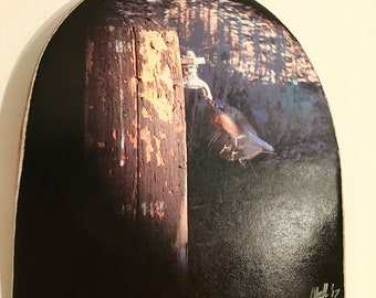 Western Bluebird Recycled Skateboard Wall Art