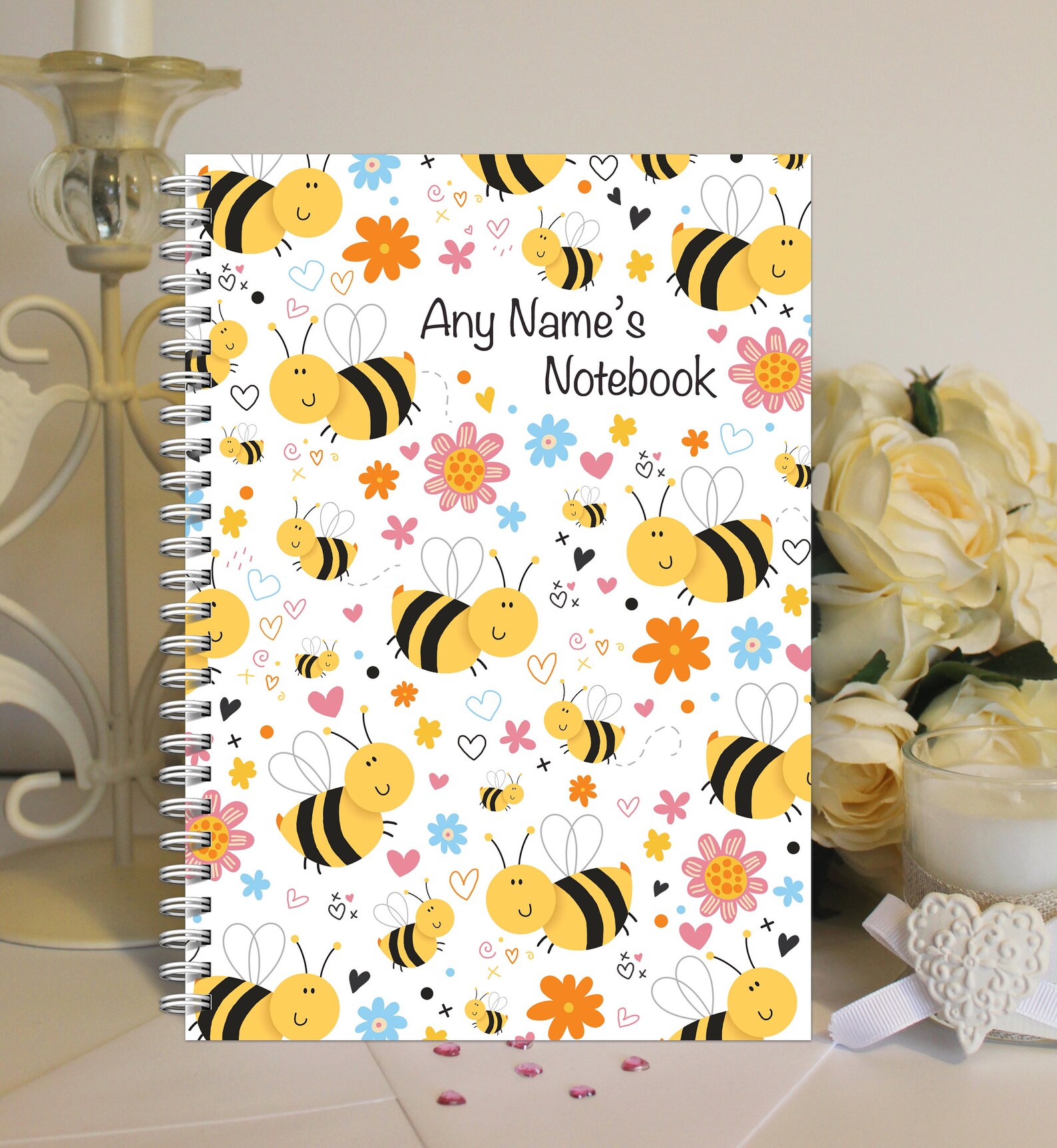 Personalised A5 Notebook Notepad Wirebound Softbacked Bee Etsy