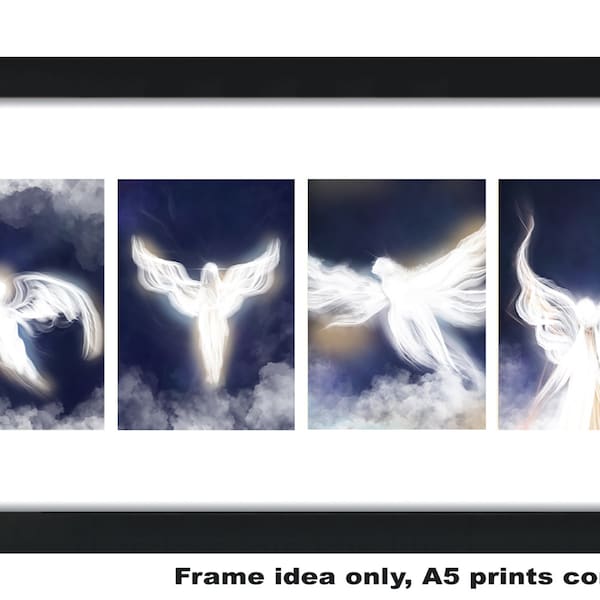 Set of 4 Angel Art Prints A5 size UNFRAMED