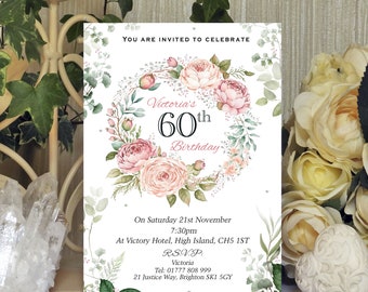 Personalised Birthday Invitations, 40th, 50th, 60th 70th, 80th, 90th, 100th