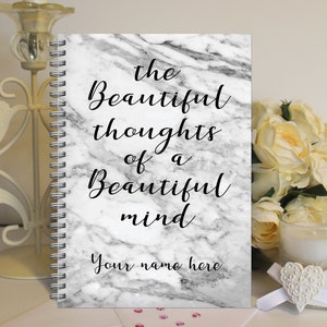 Personalised A5 Notebook Notepad Wirebound Softbacked Inspirational Themed