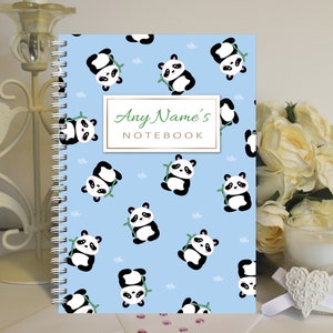 Personalised A5 Notebook Notepad Wirebound Softbacked Panda Design