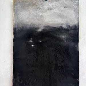 Landscape Black and Withe, Original Artwork on Paper, Original landscape Paint  on Paper , Marilina Marchica, Art Ready to hangmade in Italy