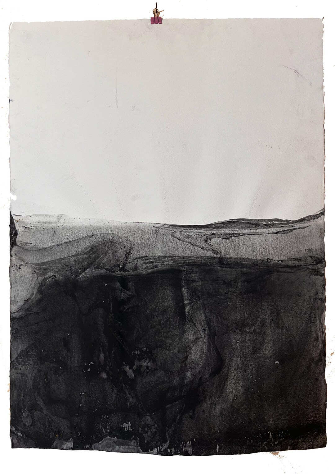 Nature Drawing Black and White , Original Art , Abstract Landscape ...
