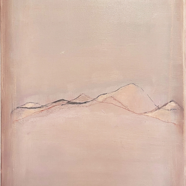 Pink Landscape, Origina oil Paint on Canvas By Marilina Marchica