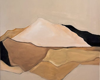 Geometrische Landschaft, Original Ölfarbe auf Leinwand, hergestellt in Italien von Marilina Marchica