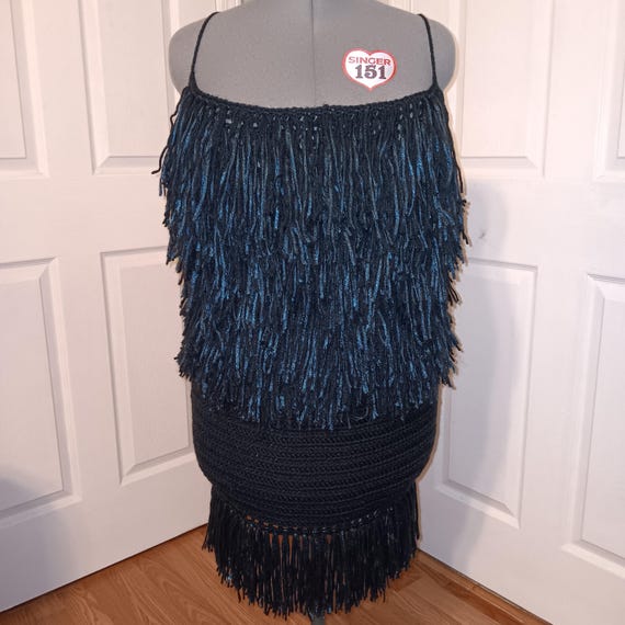 backless fringe dress Beaded Fringe Open-Back Short Party Dress 4019 Platinum / 000