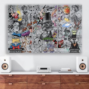 Urban Original Abstract & Graffiti Street Art Canvas Collag Pop Art Print Wall Decor Canvas Modern wall art Decor Home