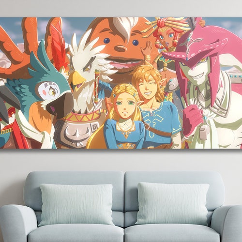 Canvas wall art Legend of Zelda Breath of the wild Kids room decor Zelda gaming Wall art print Video game Zelda canvas Gift to the gamer