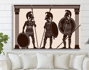 Warrior Greek Canvas Ancient Mythology & Greek Antiquity Wall Art Ancient Ages Canvas Decor Home Greek Mythology Greek Ancient