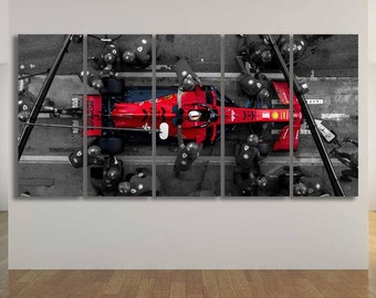 F1 Framed Canvas Pit Stop Canvas Pit Stop Print & Formula Wall Art Print Cars Extra Large Wall Art F1 sport Cars