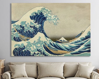 Wave off Kanagawa Canvas Print, Japanese Wall Art, Historic Decor