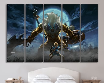 Lienzo decorativo de Zelda Breath of the Wild, ideal para la habitación de los niños.
