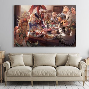 Link Zelda & Frends Leinwand Kinderzimmer Dekor Wandkunst Die Legende von Zelda Breath of the Wild Zelda Druck Spielzimmer Kunst