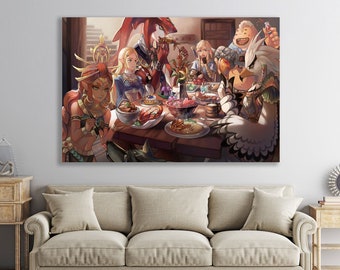 Lienzo impreso de Zelda y sus amigos, Breath of the Wild, decoración para habitaciones infantiles.