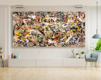 Jackson Pollock Abstract Painting Canvas & Reproduction Contemporary Art Print Wall Art Decor Home Canvas, Reproduction Painting Wall Art