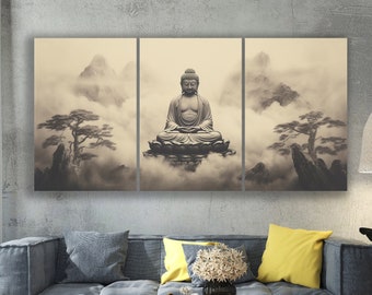 Buddha Canvas & Asian Buddhist Wall Art Meditation Extra Large Buddha Religion Spiritual Canvas Wall Print