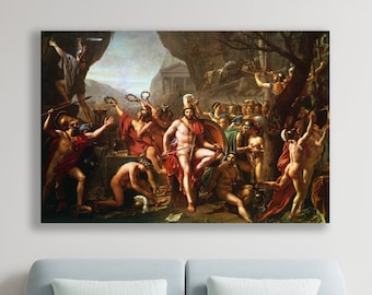 King Leonidas of Sparta & the Battle at Thermopylae Canvas Reproduction Wall Art Ancient Ages Canvas Decor Home Greek Ancient