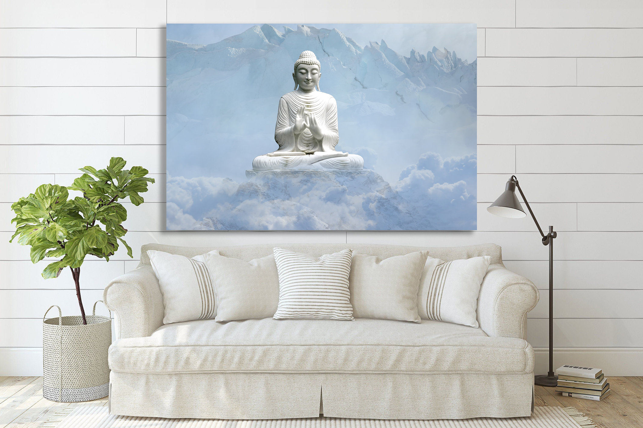 Buddha Canvas Print, Snowy Mountain Asian Wall Art, Meditation Decor - Etsy