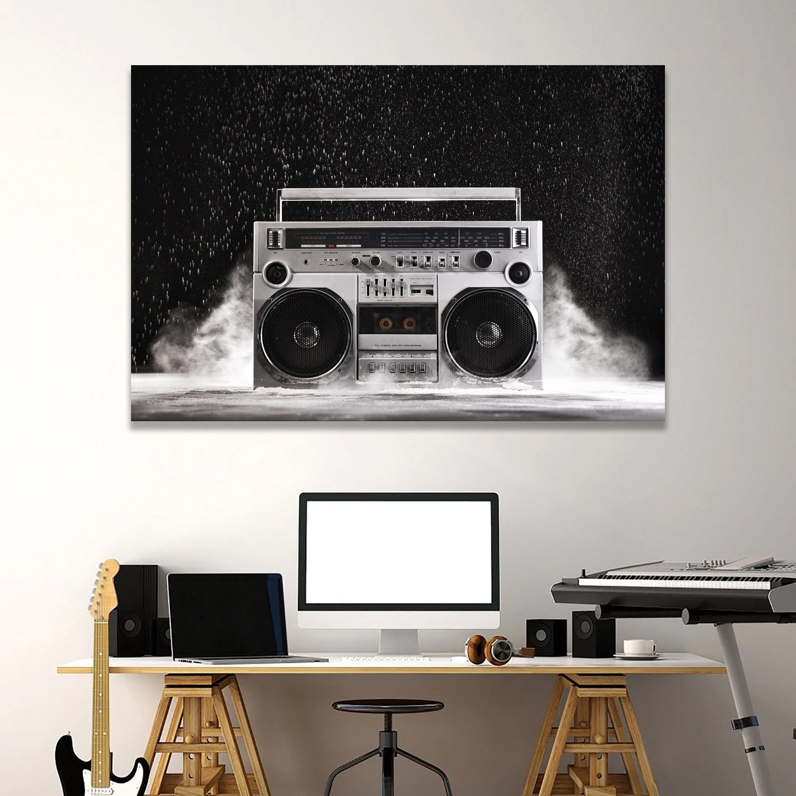 Canvas Wall Decor Boombox Canvas Wall Art Music Studio Decor Etsy UK