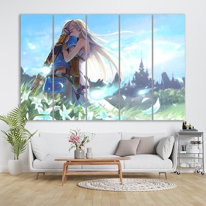 The Legend of Zelda Canvas Games Breath of the wild Wall Decor Gaming Room Wall Art Print Canvas Video Game Zelda KIds Room Gaming Canvas