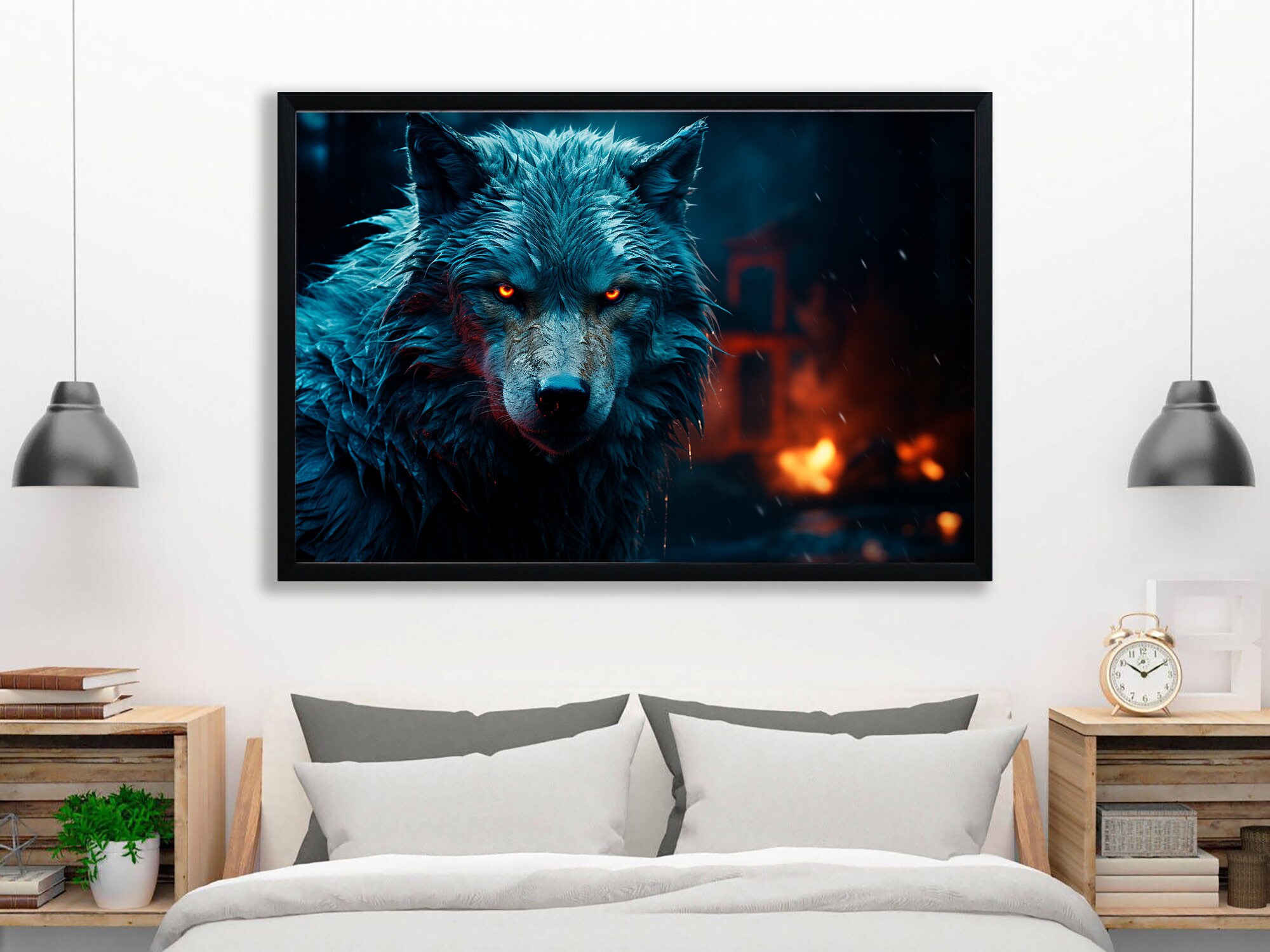 Mad Wolf Abstract Angry Wolf Art Canvas Print & Abstract Wall Art ...