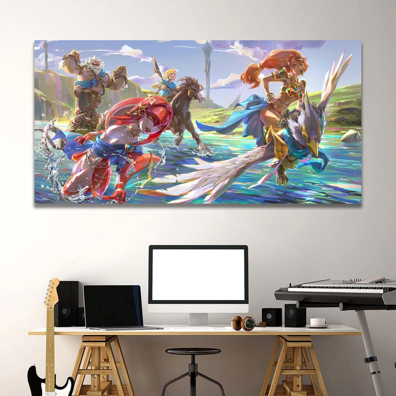 Canvas Legend of Zelda Wall Art Kids Room Decor & Zelda Breath Etsy