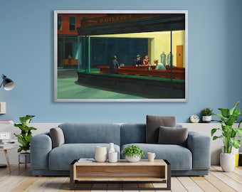 Edward Hopper Nighthawks Canvas Print, Classic American Art