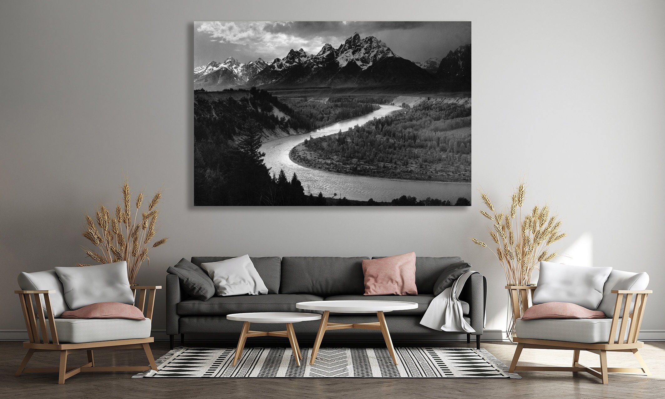 Canvas Ansel Adams Wall Art & Grand Teton Snake River Art - Etsy