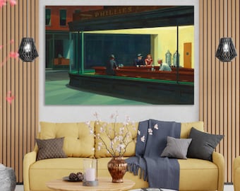 Nighthawks Canvas Print: Edward Hopper Reproduction, American Realist Art