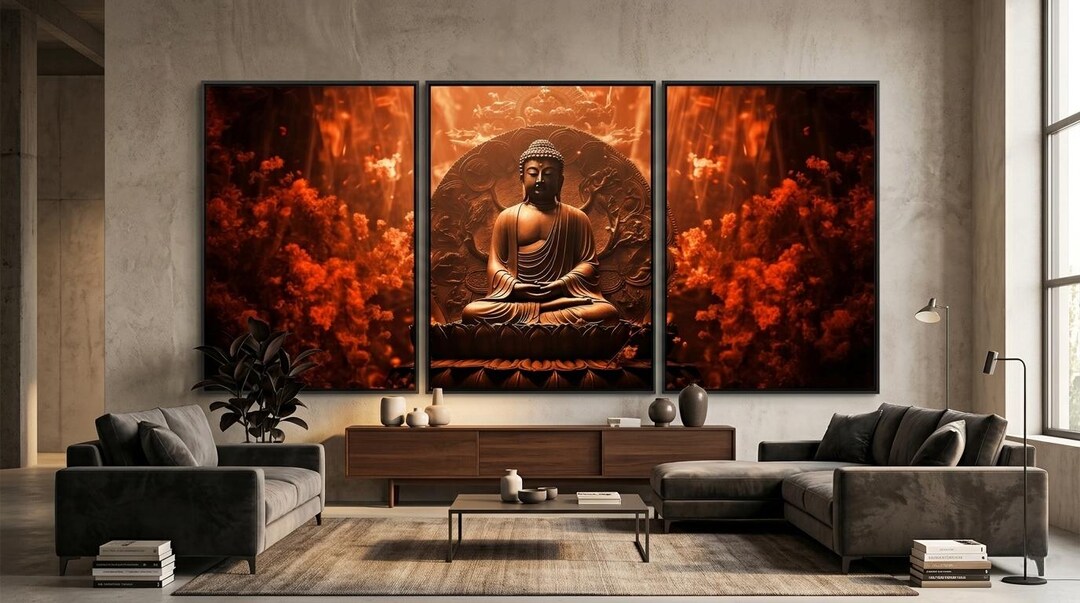 Buddha Canvas Wall Art, Asian Spiritual Home Decor - Etsy