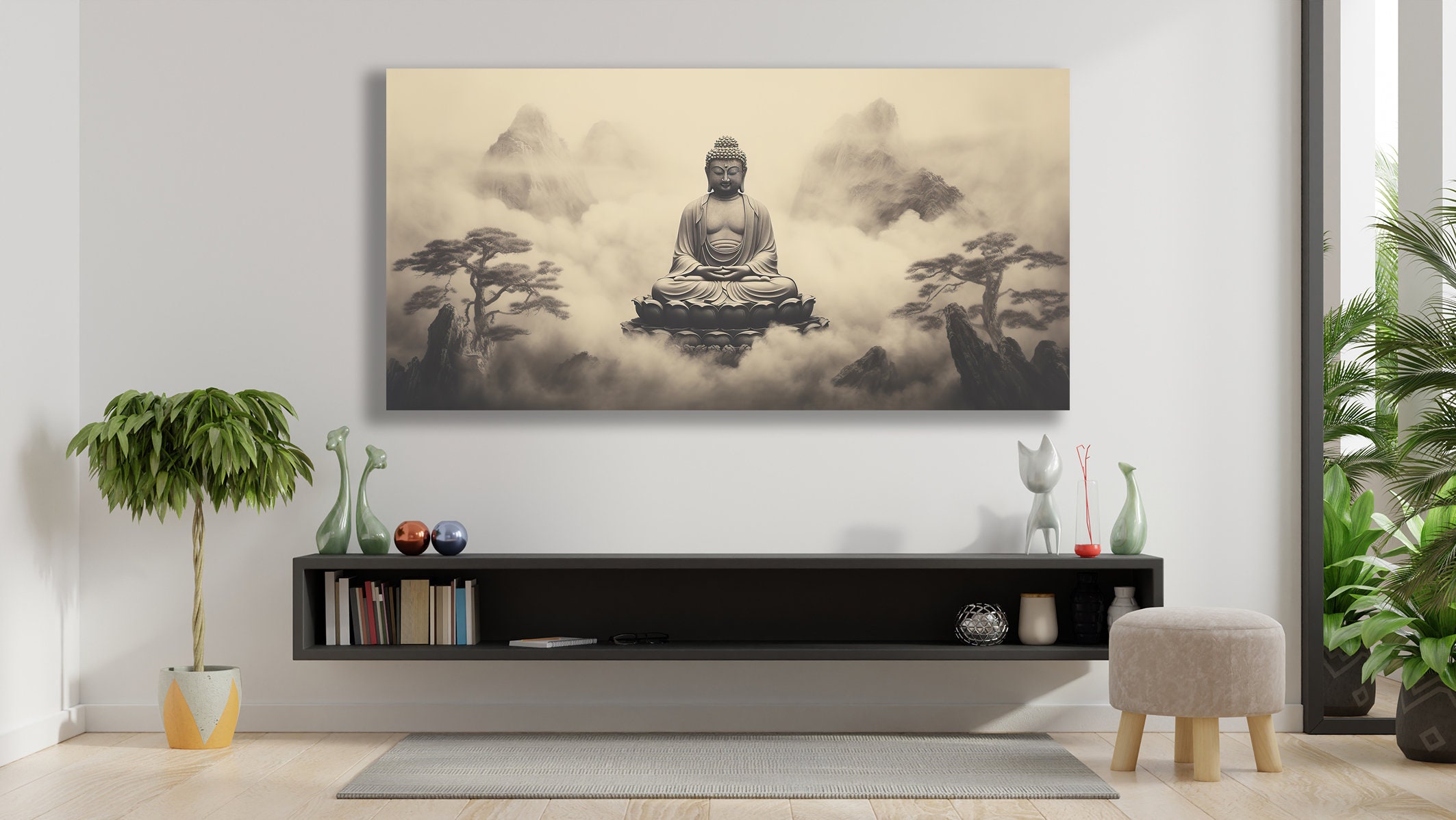 Extra Large Buddha Canvas Print, Asian Spiritual Wall Art - Etsy