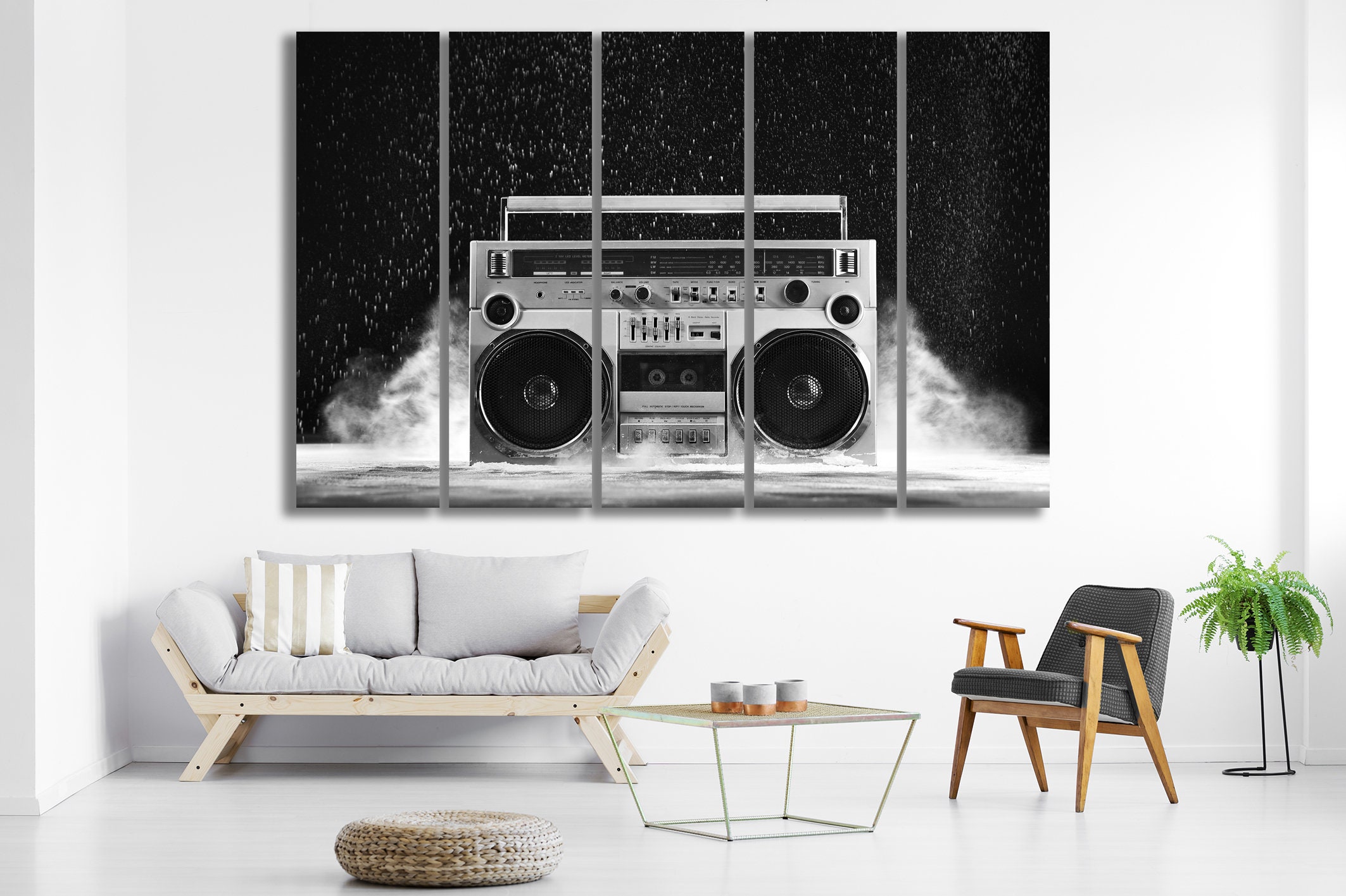 Canvas Wall Decor Boombox Canvas Wall Art Music Studio Decor Etsy UK