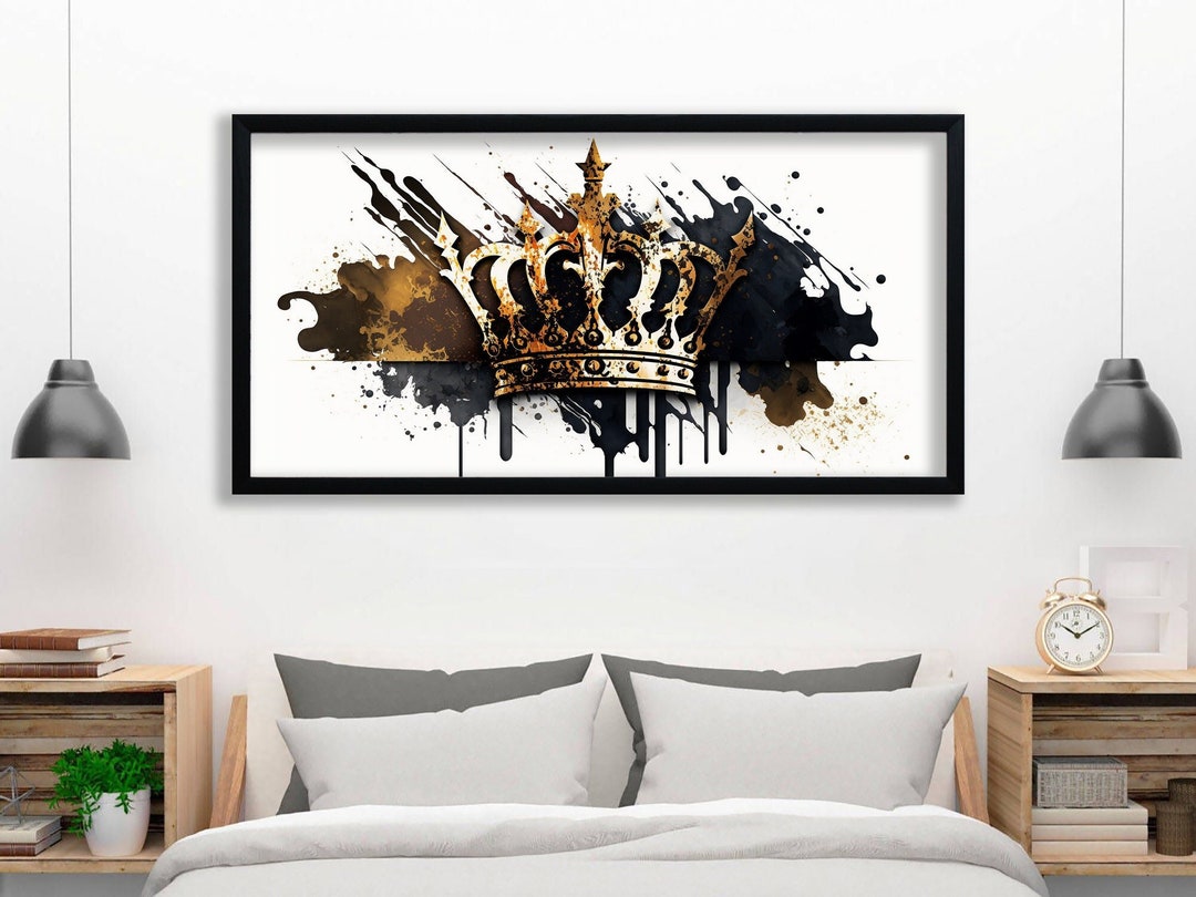 King Crown Canvas & Crown Wall Art Print Street Ar Abstract Watercolor ...
