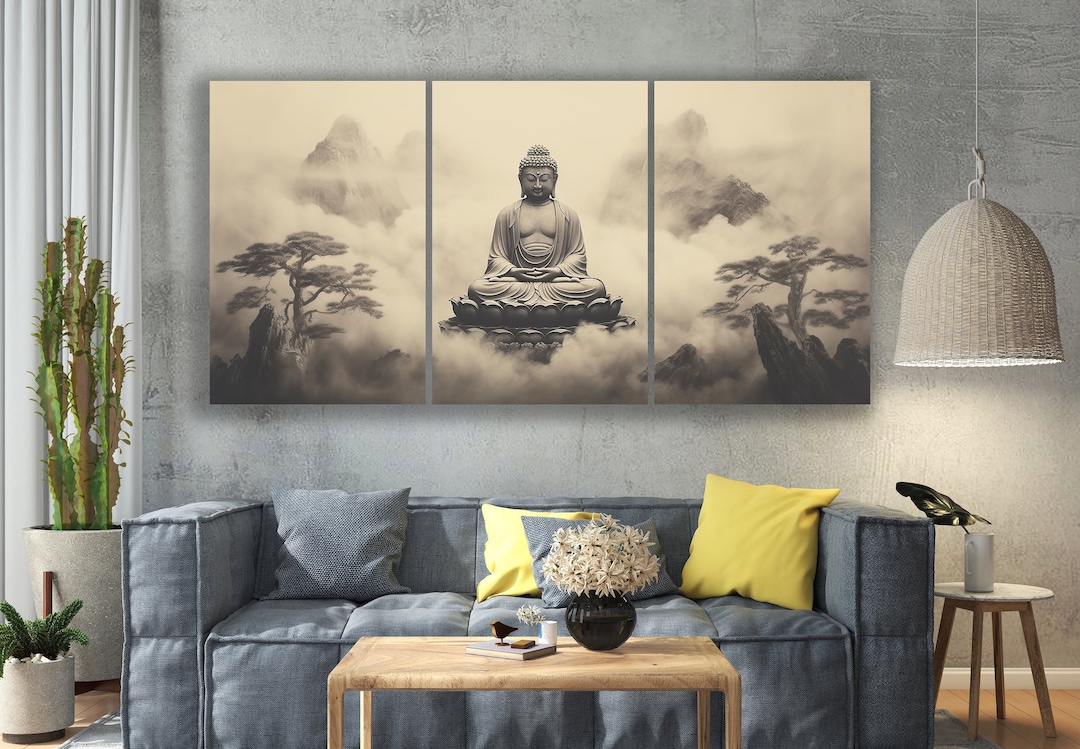 Extra Large Buddha Canvas Print, Asian Spiritual Wall Art - Etsy