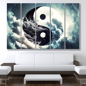 Yin Yang Symbol Canvas Night & Day Wall Art Zen Meditation Print ...