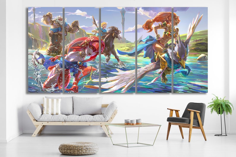 Canvas Legend of Zelda Wall Art Kids Room Decor & Zelda Breath Etsy