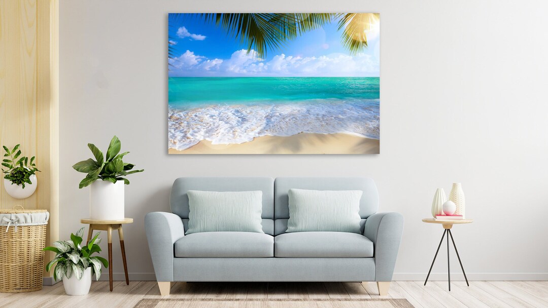 Beach Ocean Canvas & White Sand Tropical Landscape Canvas Wall Art ...