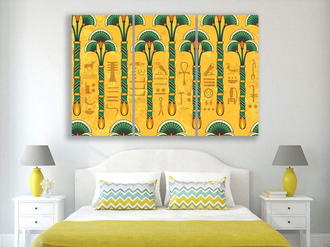 Ancient Egypt Wall Art Canvas Egyptian Hieroglyphs & Wall Art Etsy