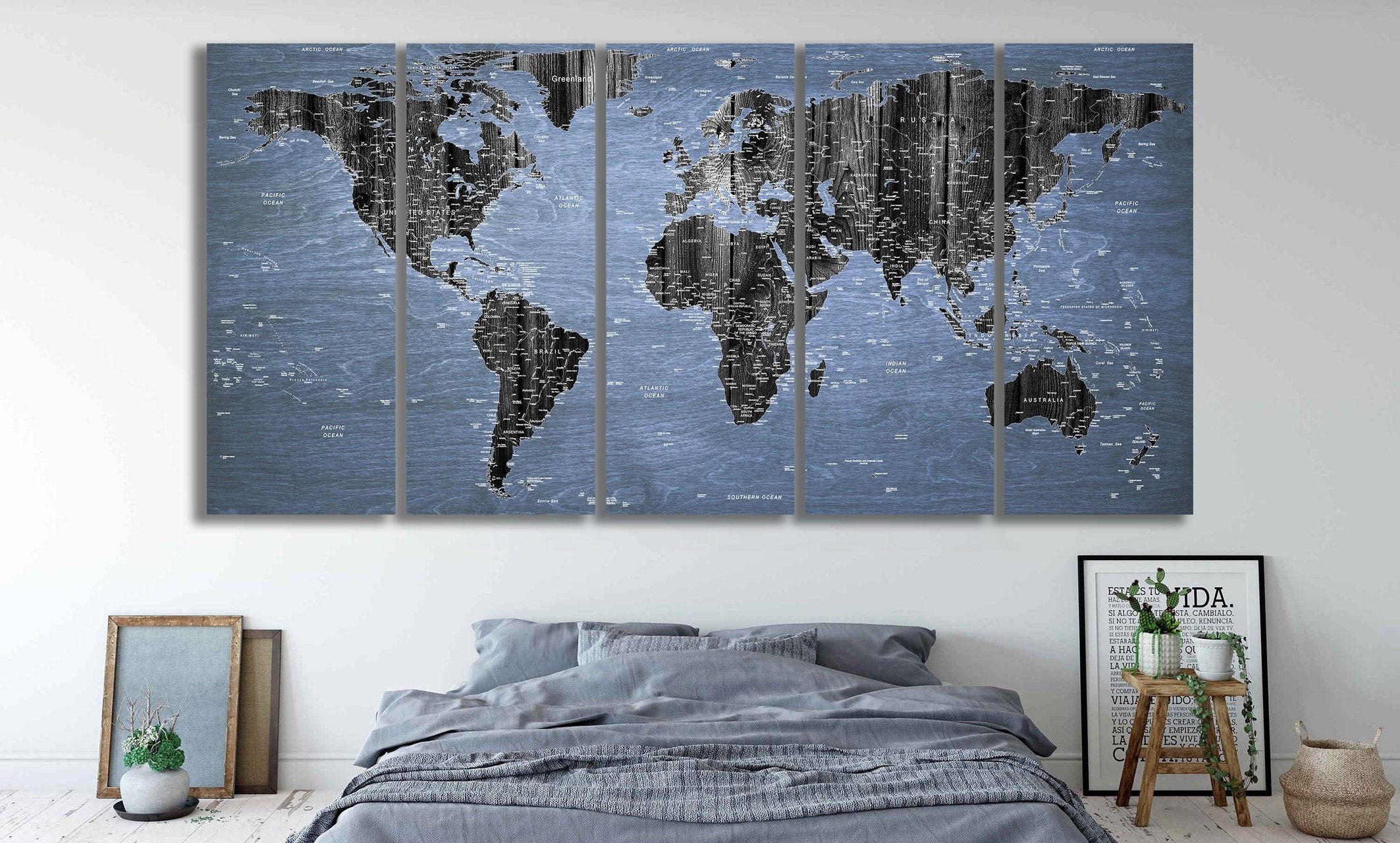 Canvas Decor home World maps Print wall art Travel poster | Etsy