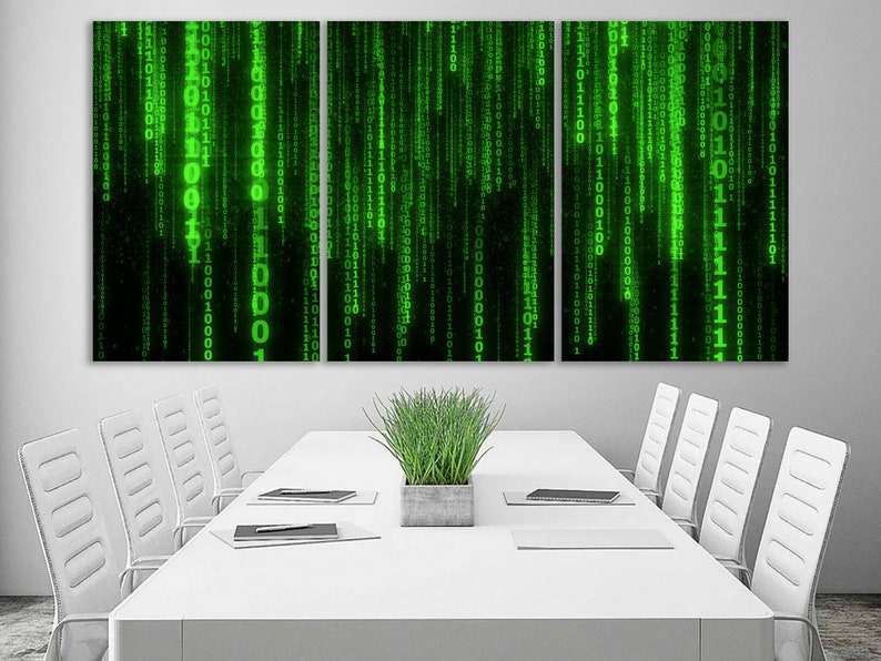 Matrix Style Wall Art Canvas Binary Code & Wall Decor Canvas - Etsy