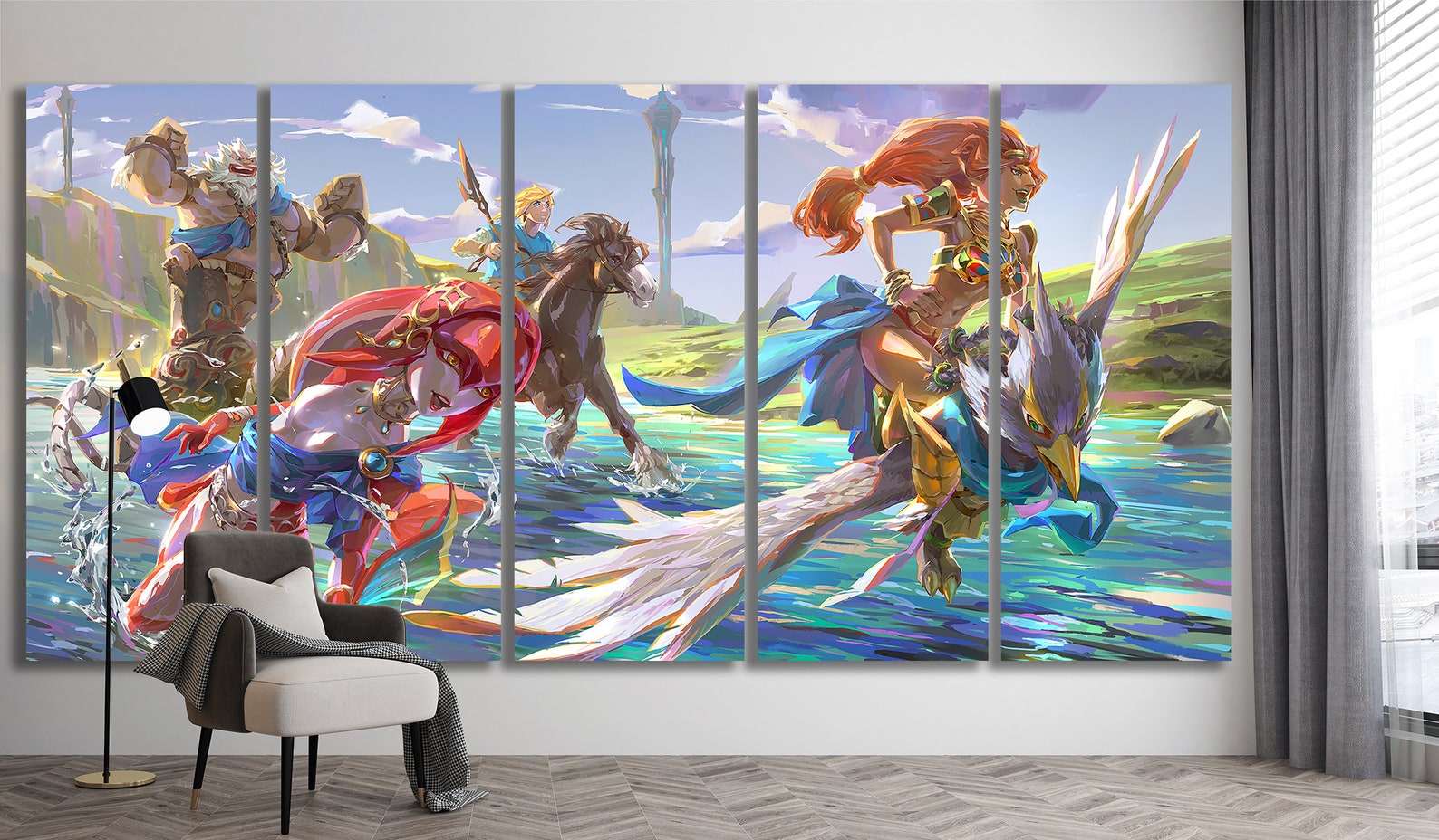 Canvas Legend of Zelda Wall Art Kids Room Decor Zelda Breath Etsy