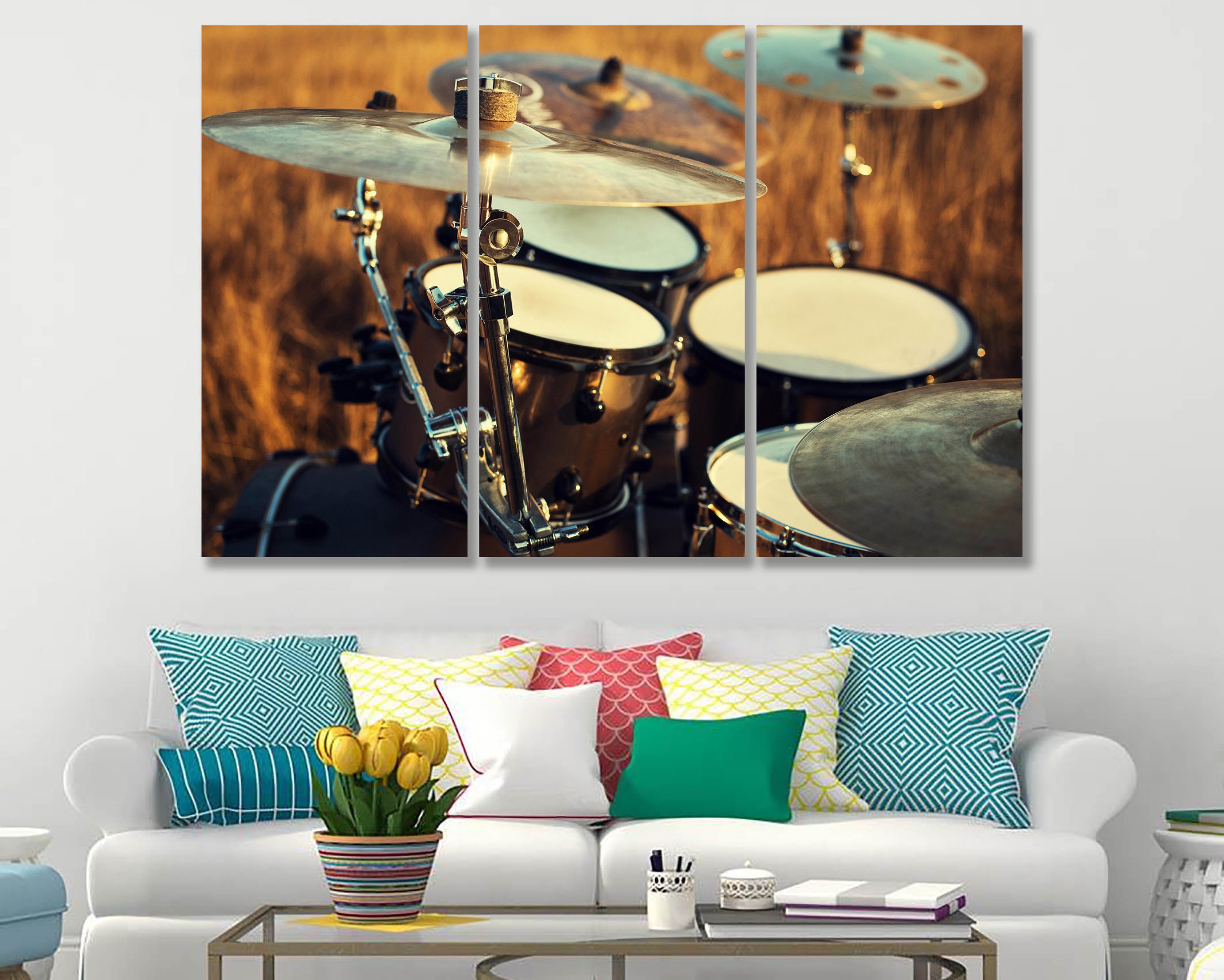 Canvas ready to hang Bass drum canvas print Drum wall decor Etsy