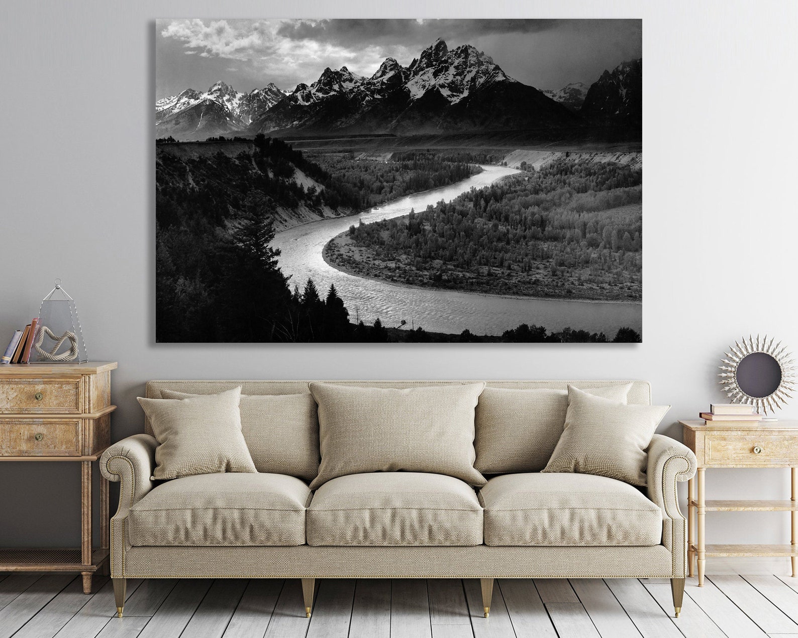 Canvas Ansel Adams Wall Art & Grand Teton Snake River Art - Etsy