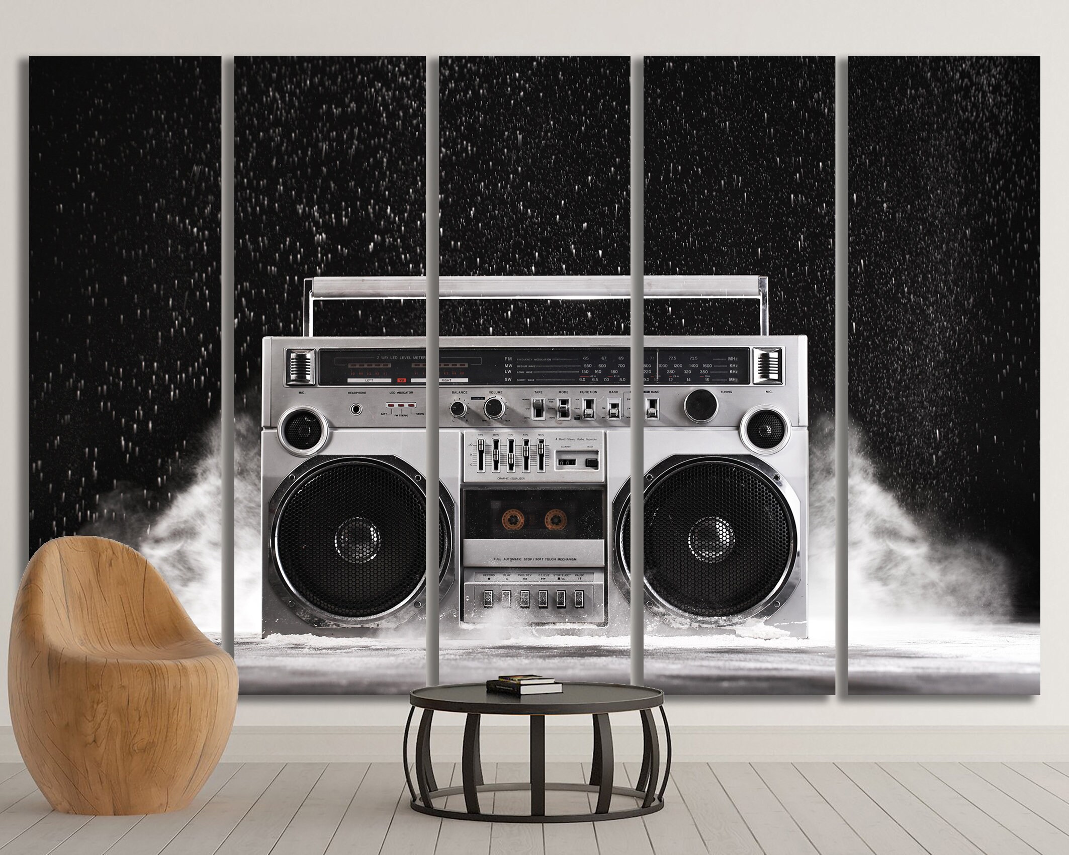 Canvas wall decor Boombox canvas wall art Music studio decor Etsy