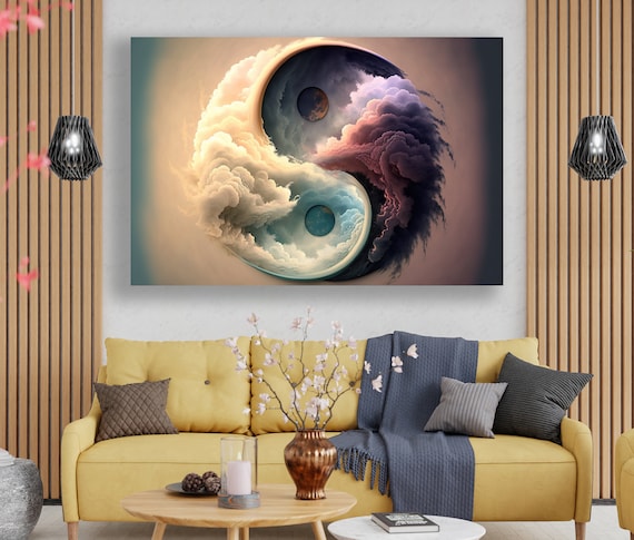 Yin Yang Canvas Art: Zen Meditation, Japanese Buddhism Print