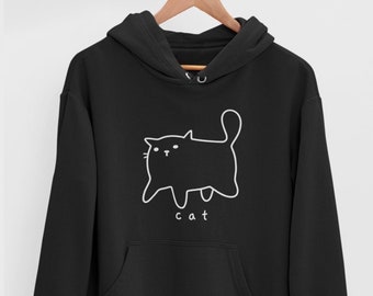 Cat Hoodie / Unique Hoodie, Funny Cat Hoodie, Don't Care Hoodie, Humour Gifts, Unique Present